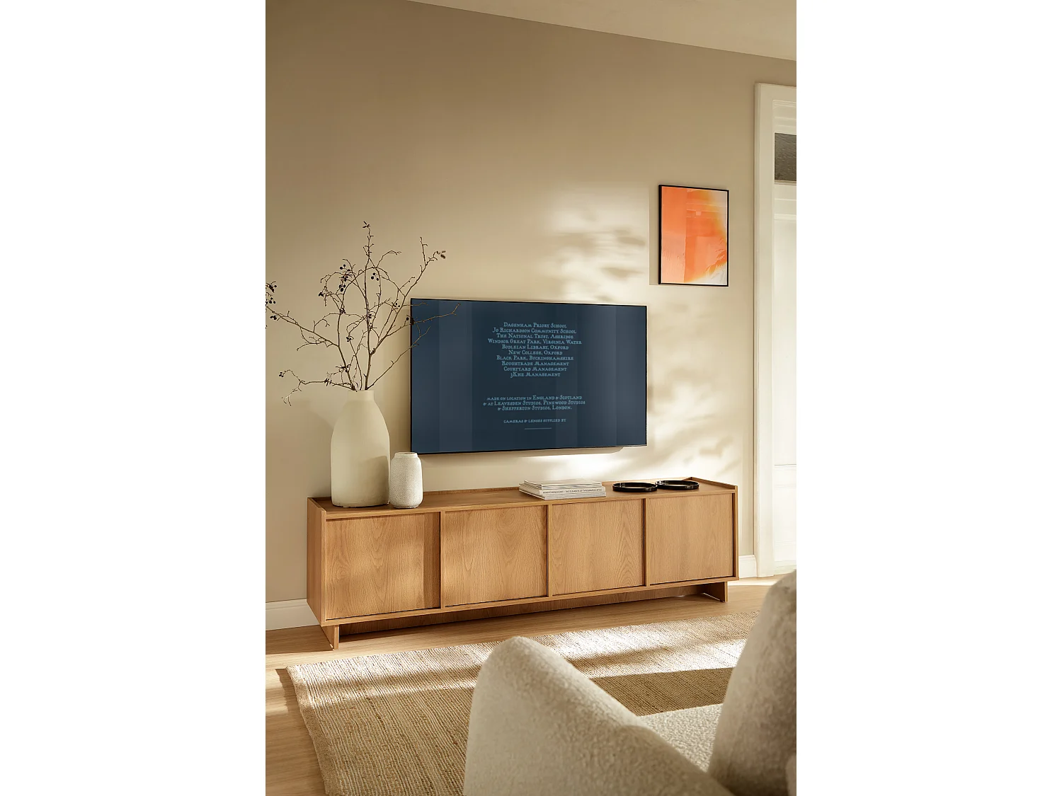 TV Schrank, karamellfarbene Eiche, 195 x 55 x 39 cm