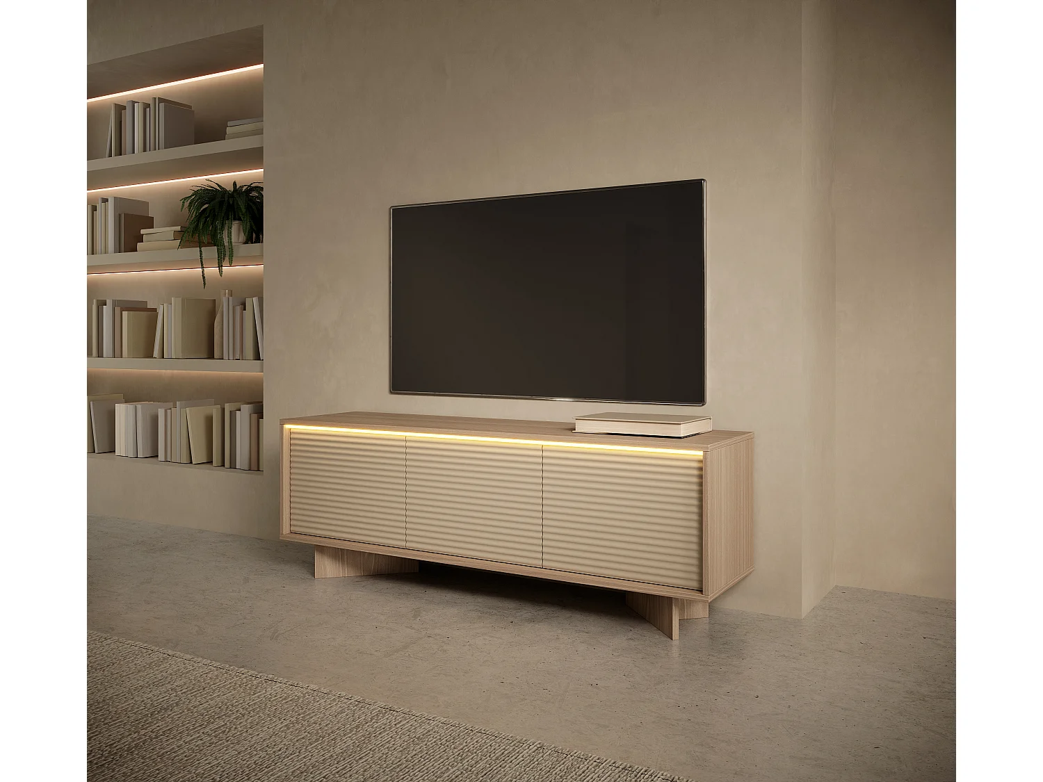 Fernsehschrank, Natur-Bolivar, 153,9 x 54,4 x 40 cm