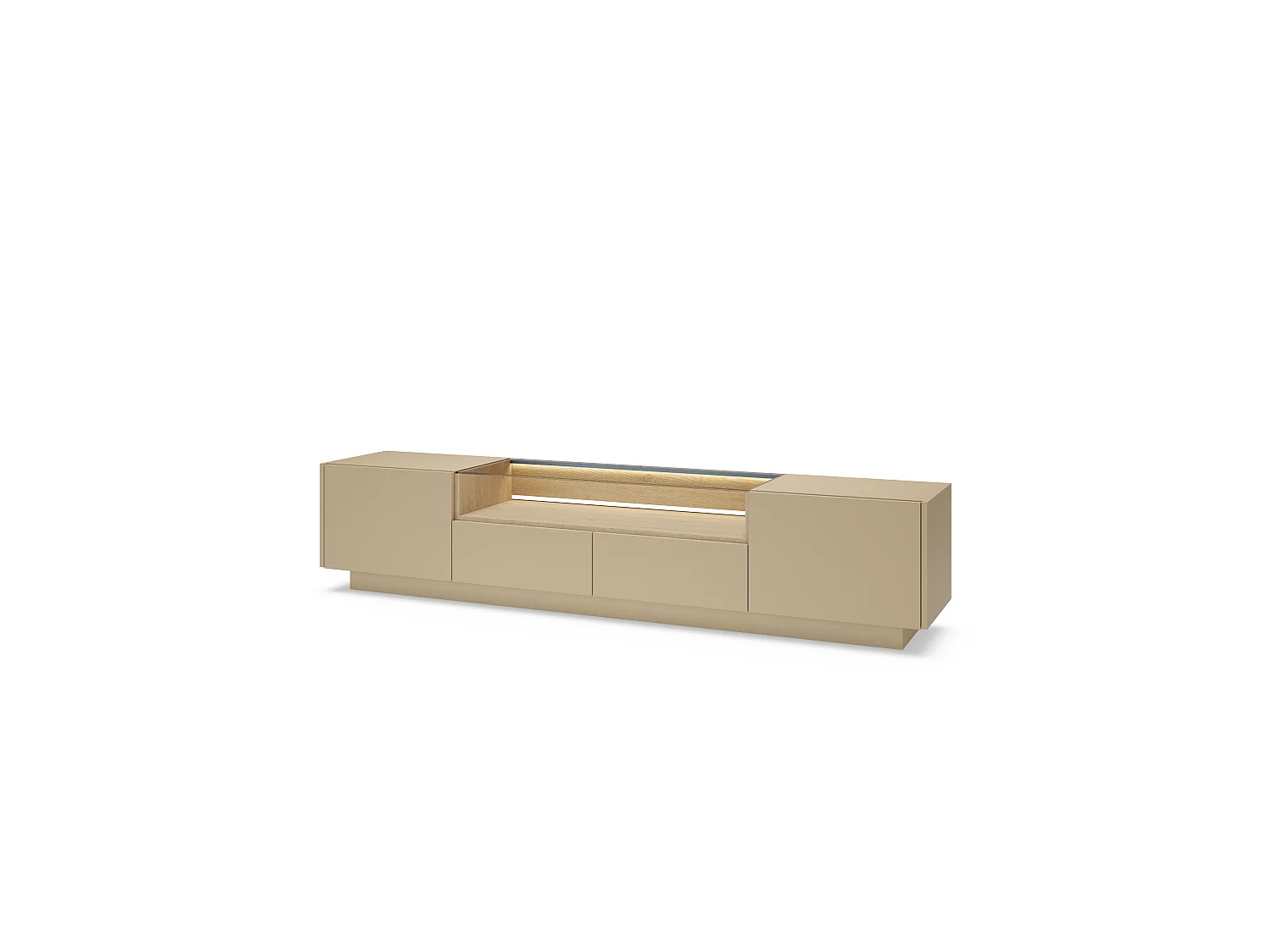 TV-Schrank, Kakao + Cremona-Eiche, 203 x 43,4 x 39,5 cm