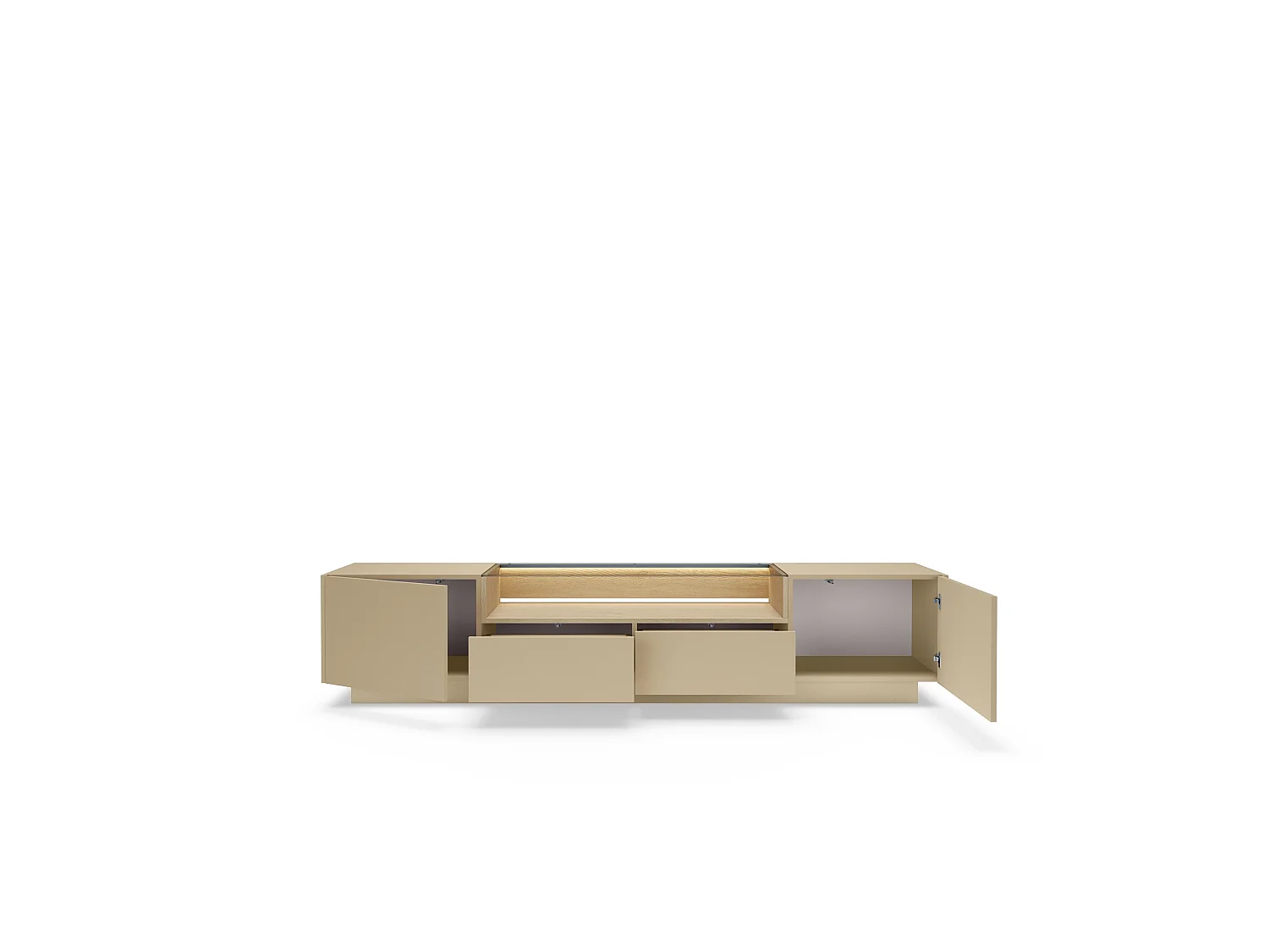 TV-Schrank, Kakao + Cremona-Eiche, 203 x 43,4 x 39,5 cm