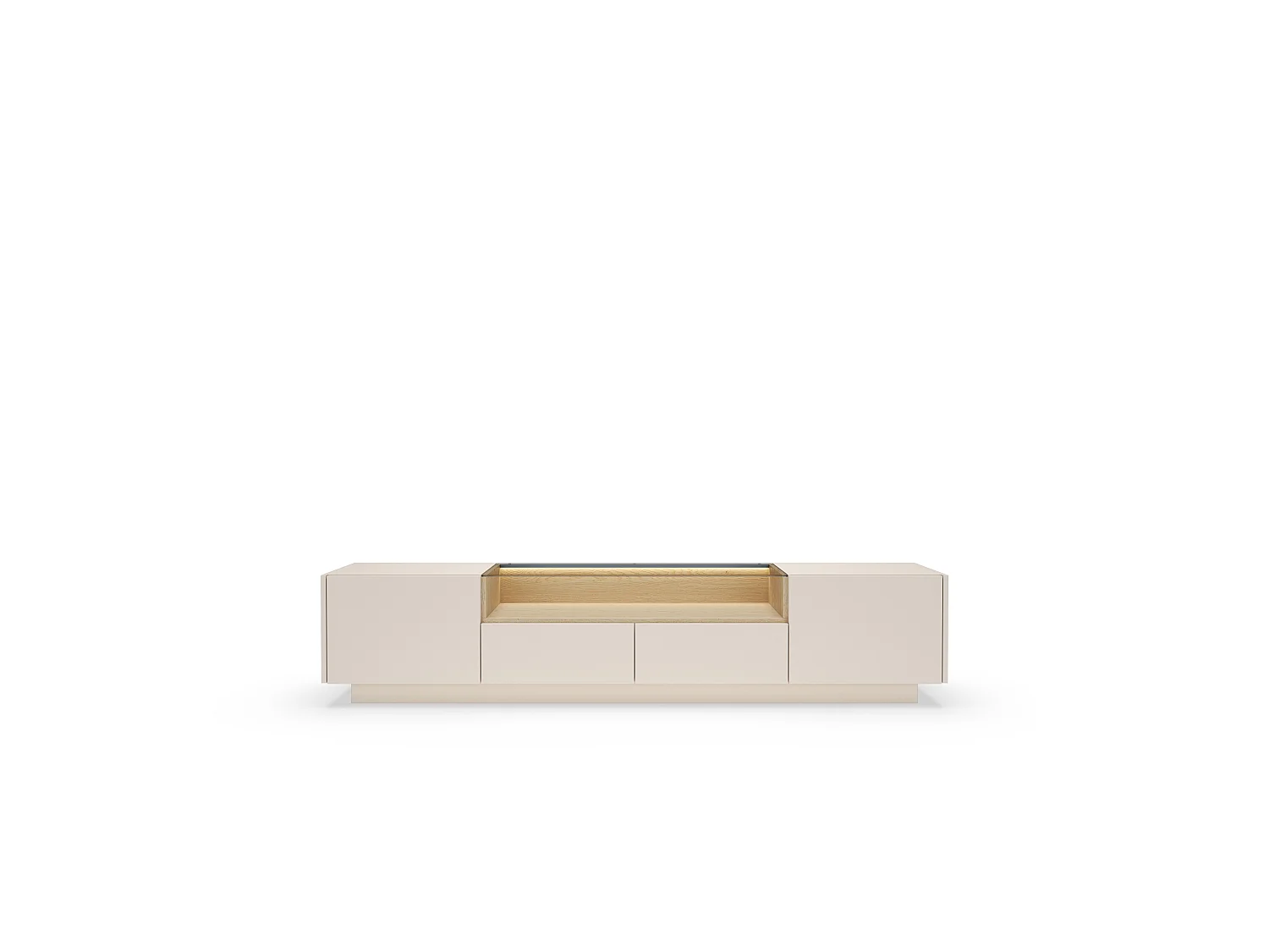 TV-Schrank, beige + cremona Eiche, 203 x 43,4 x 39,5 cm