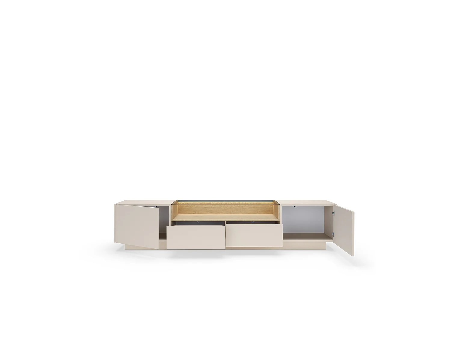TV-Schrank, beige + cremona Eiche, 203 x 43,4 x 39,5 cm