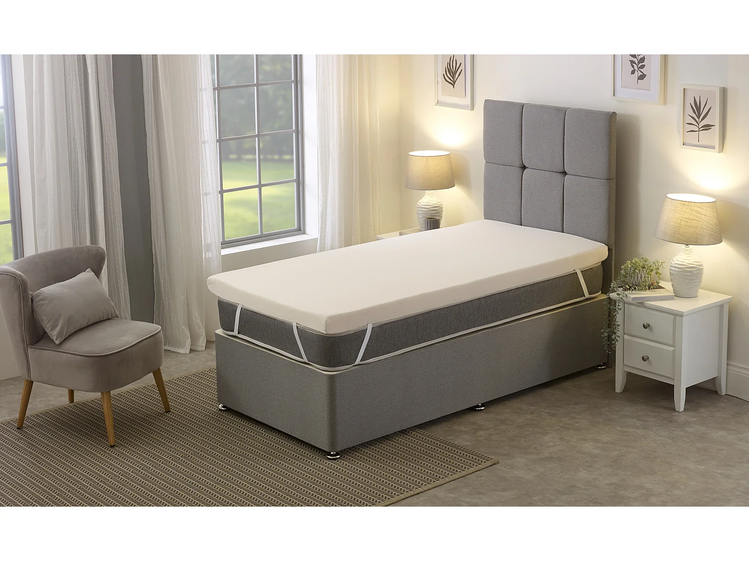 Starlight Beds 1" Deep Pisa Memory Foam Mattress Topper with Zipper Cover