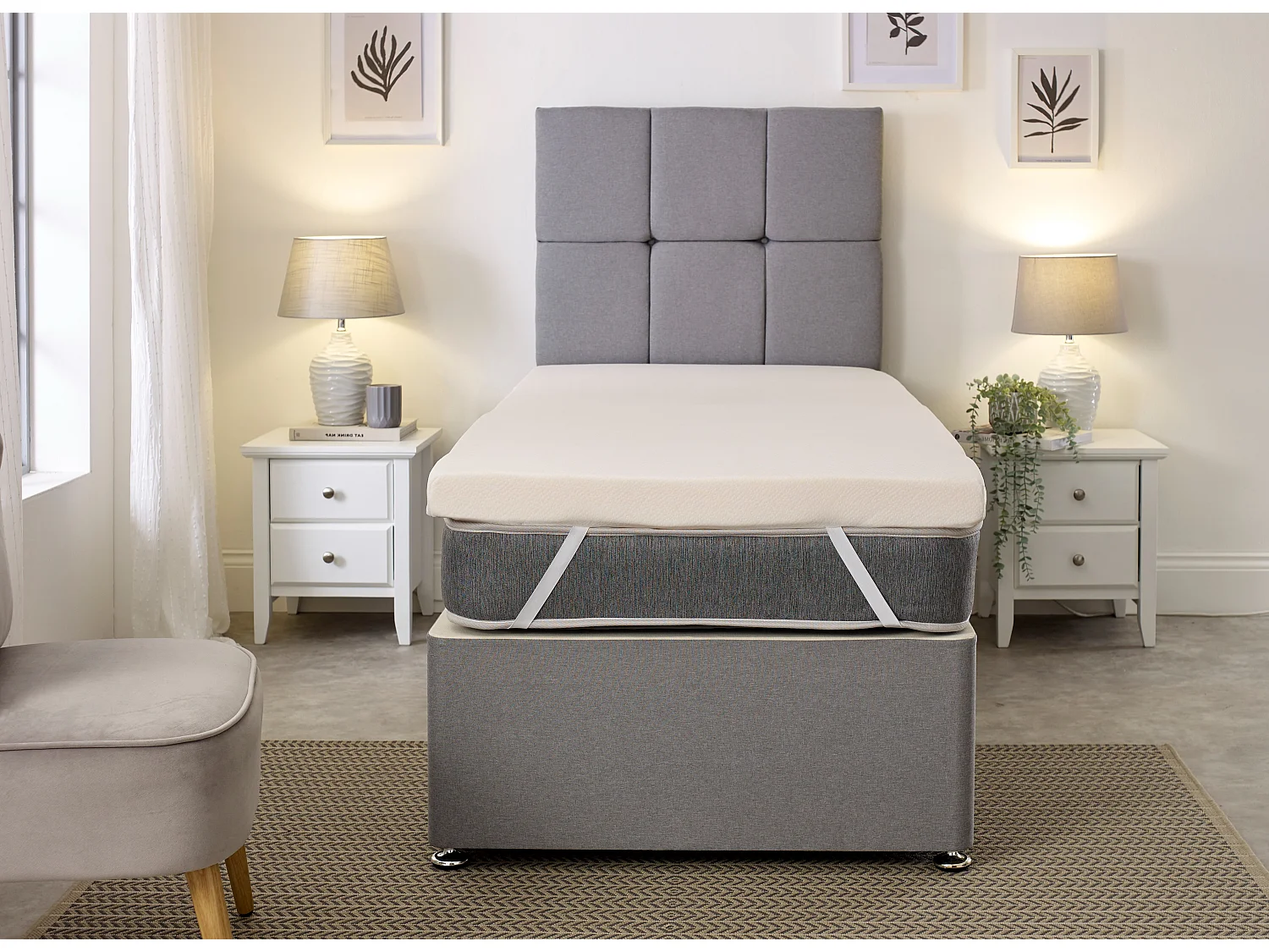 Starlight Beds 1" Deep Pisa Memory Foam Mattress Topper with Zipper Cover