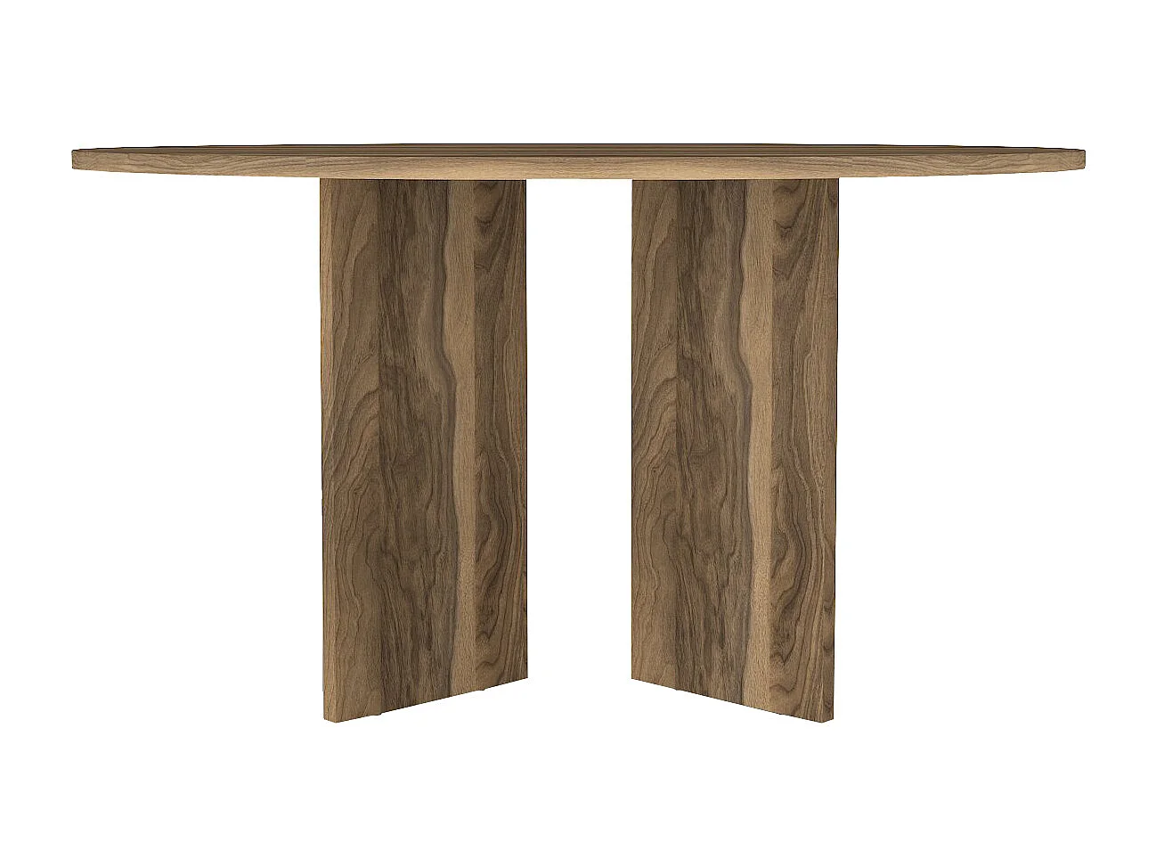 Table à manger ronde 6 personnes - Naturel foncé - TOPANIA