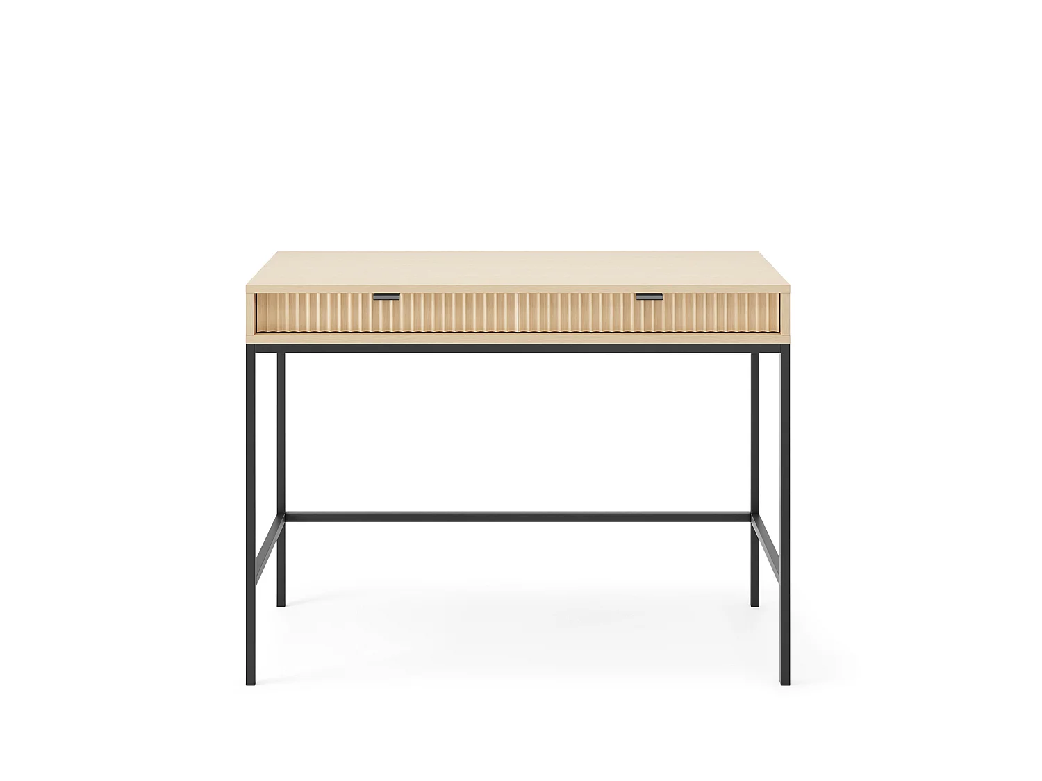 Coiffeuse : 2 tiroirs, chêne Vincenza, 104 x 78 x 50 cm, poignées Noires