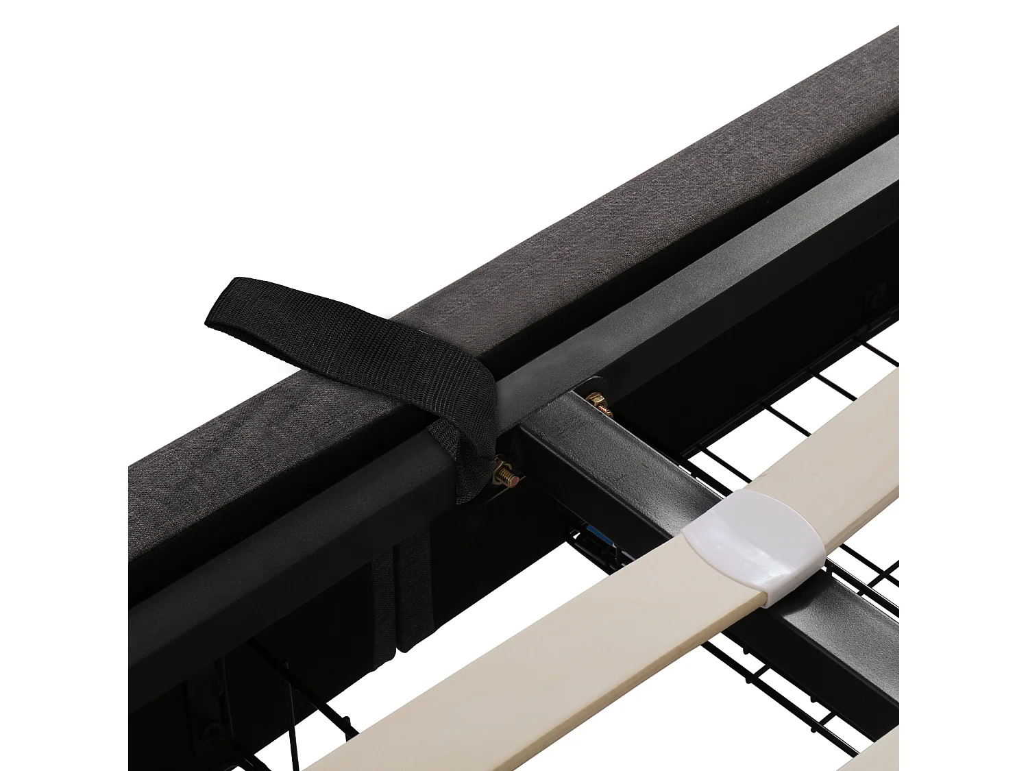 Lit coffre 180x200cm avec LED RGB 16 couleurs - 4 motifs d’éclairage - Tête de lit avec rangement - Cadre de Lit adolescent adulte double avec sommier - Gris Lin