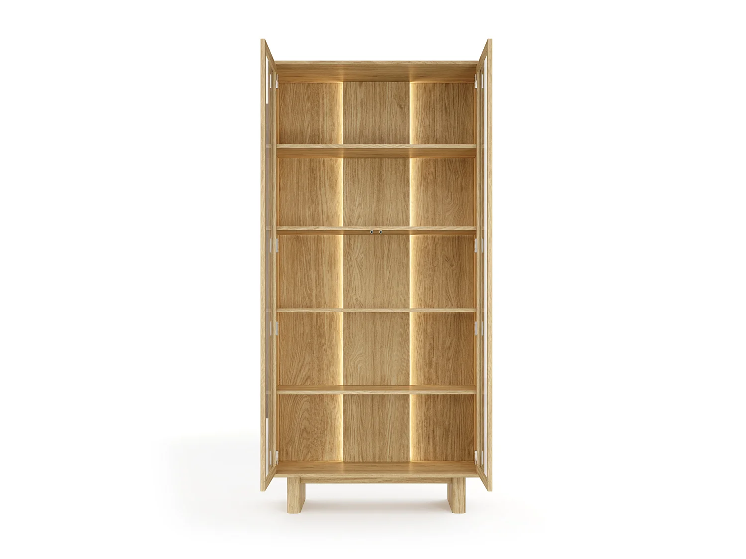 Vitrine, geölte Eiche, 93,5 x 194,8 x 38,1 cm