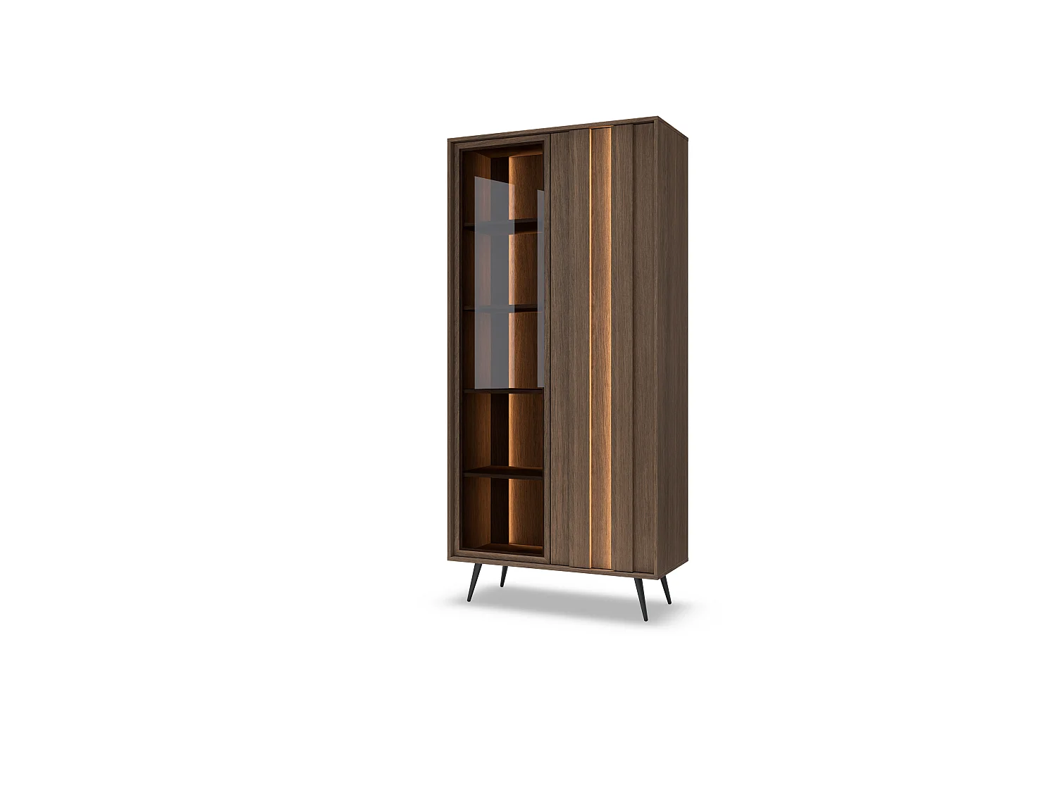 Vitrine, Dunin-Eiche, 93,5 x 196,4 x 40 cm