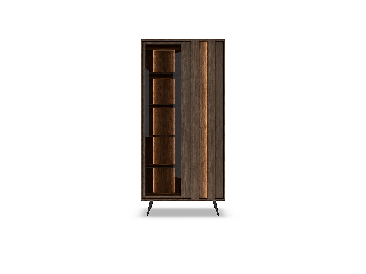 Vitrine, Dunin-Eiche, 93,5 x 196,4 x 40 cm