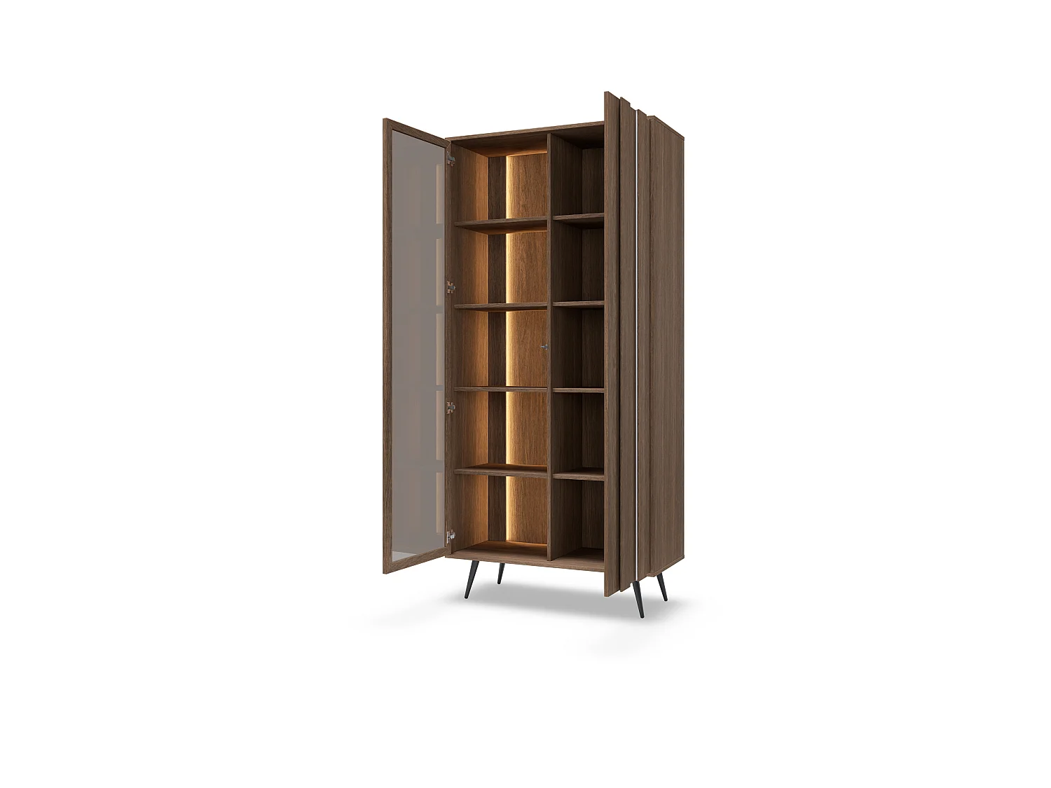 Vitrine, Dunin-Eiche, 93,5 x 196,4 x 40 cm
