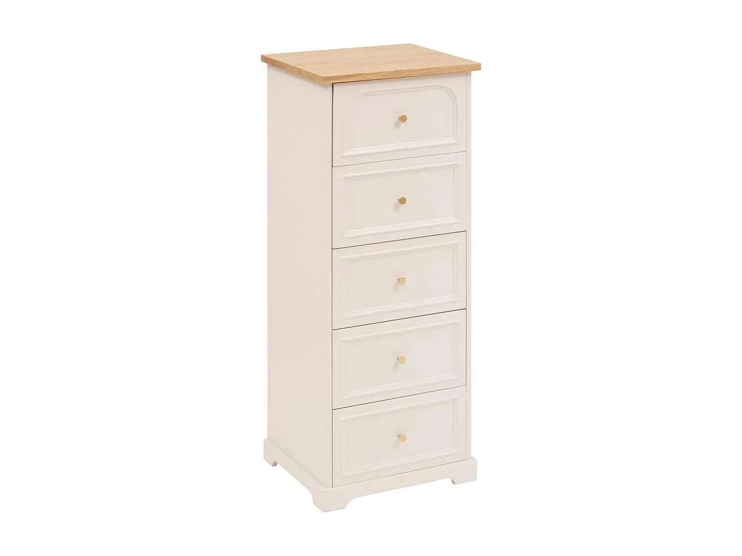 Chiffonnier 5 Tiroirs "Mohéa" 113cm Ivoire