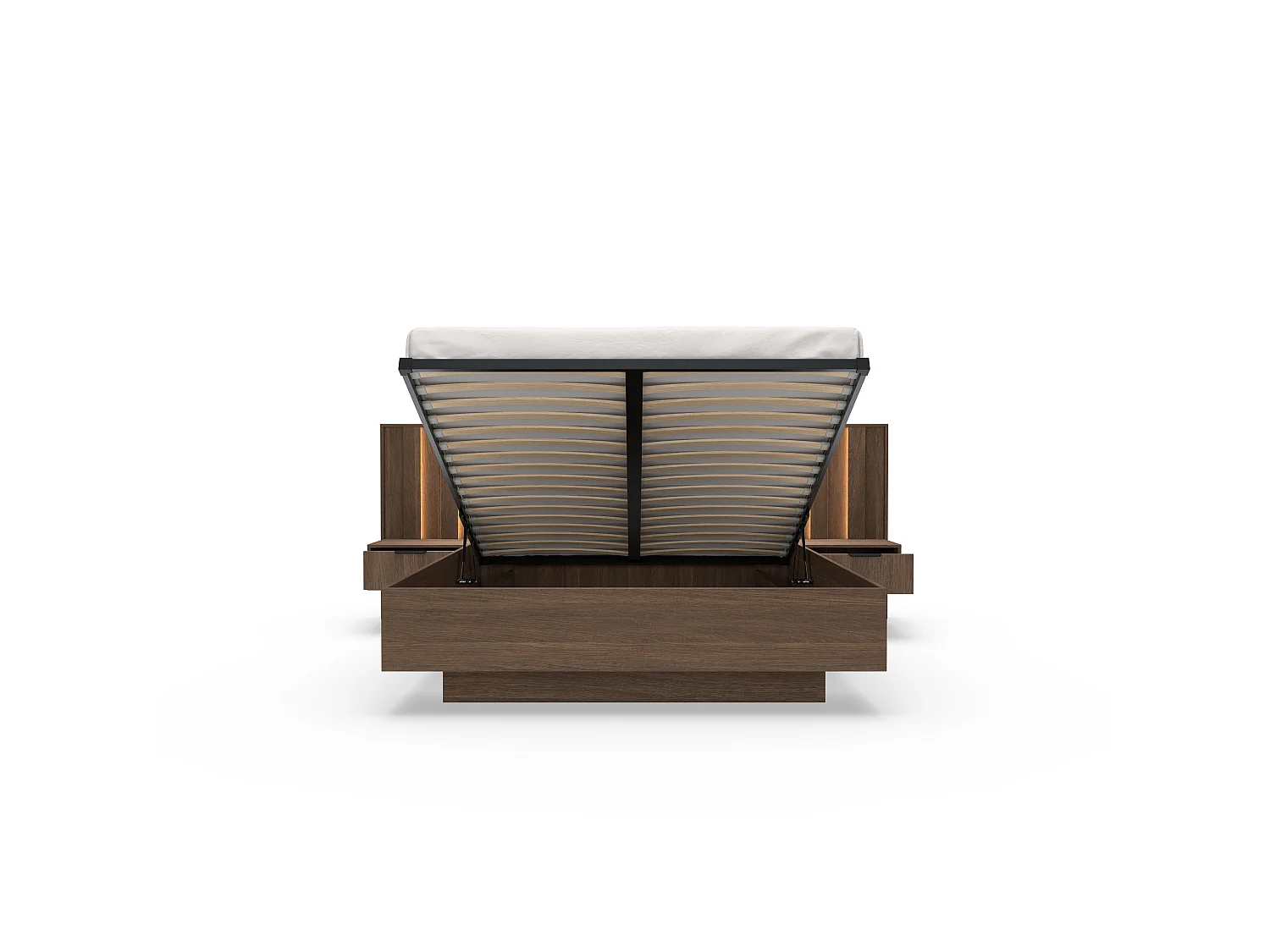 Cama + dos mesitas de noche, roble Dunin, 166,4 x 102 x 210 cm
