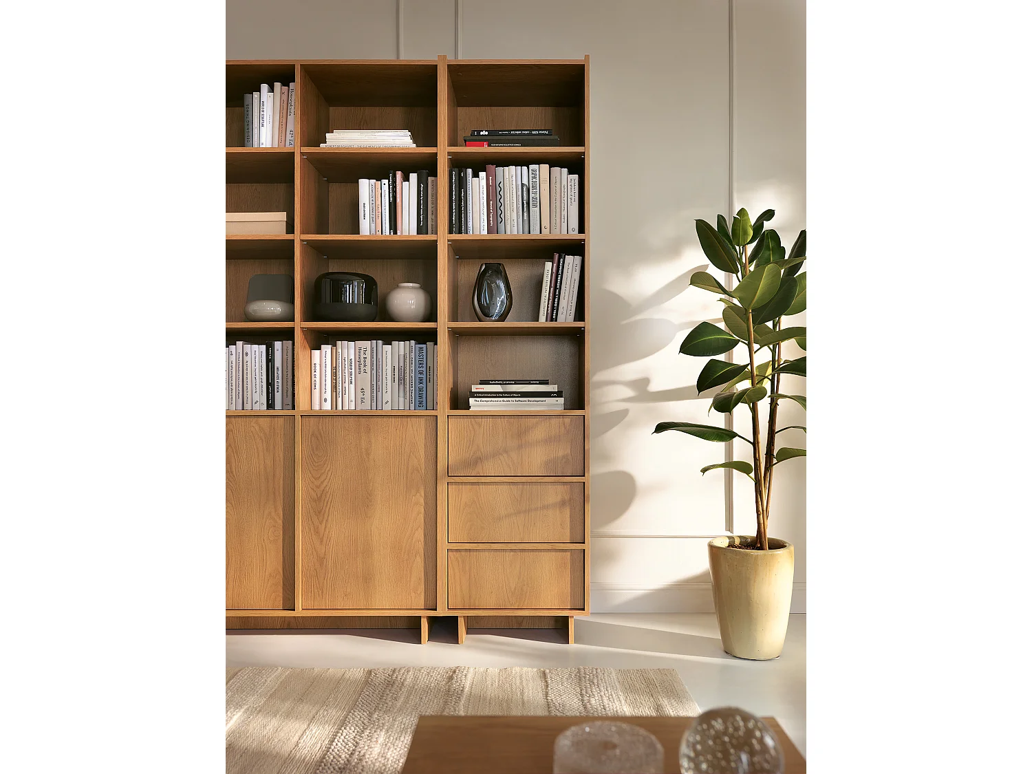 Bücherregal, karamellfarbene Eiche, 50 x 201 x 39 cm