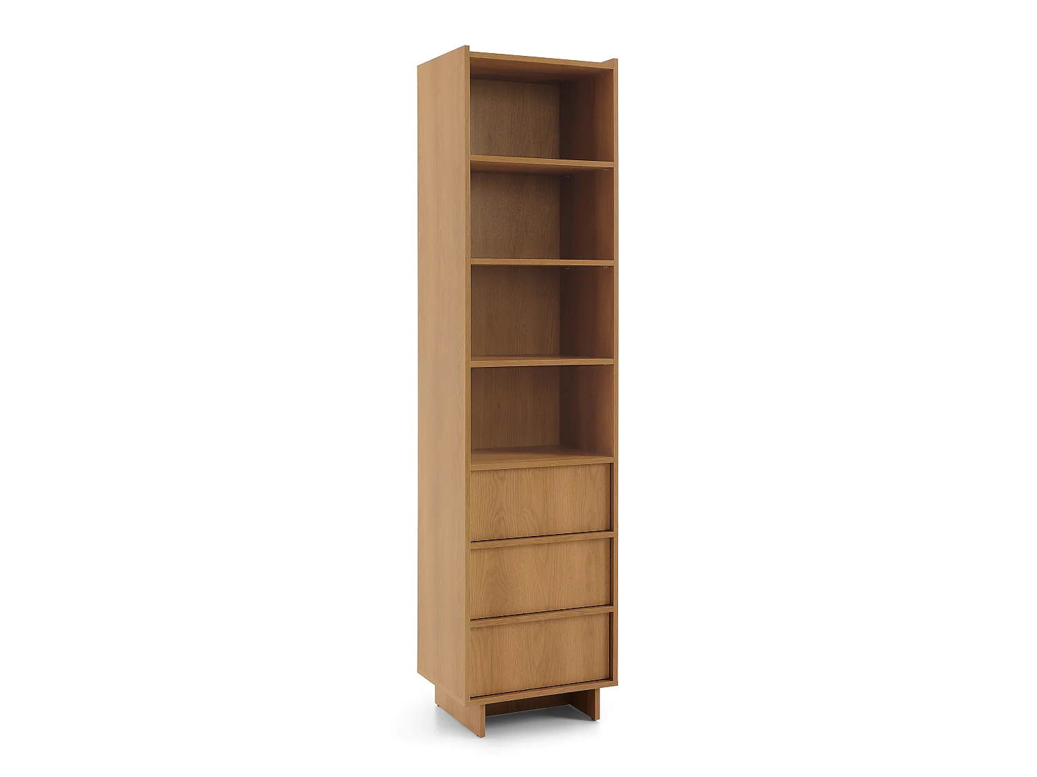 Bücherregal, karamellfarbene Eiche, 50 x 201 x 39 cm
