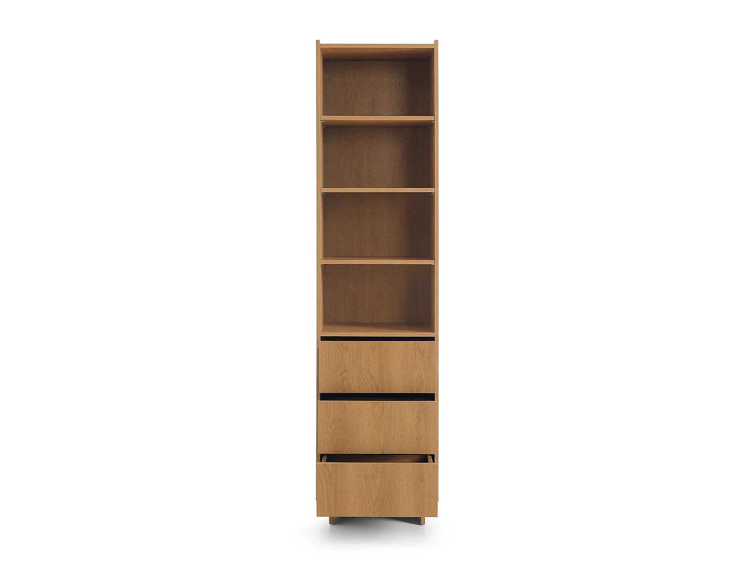 Bücherregal, karamellfarbene Eiche, 50 x 201 x 39 cm