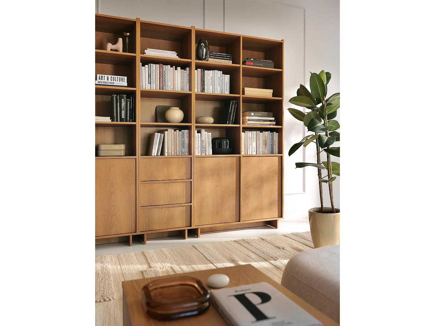 Bücherregal, karamellfarbene Eiche, 98 x 201 x 39 cm