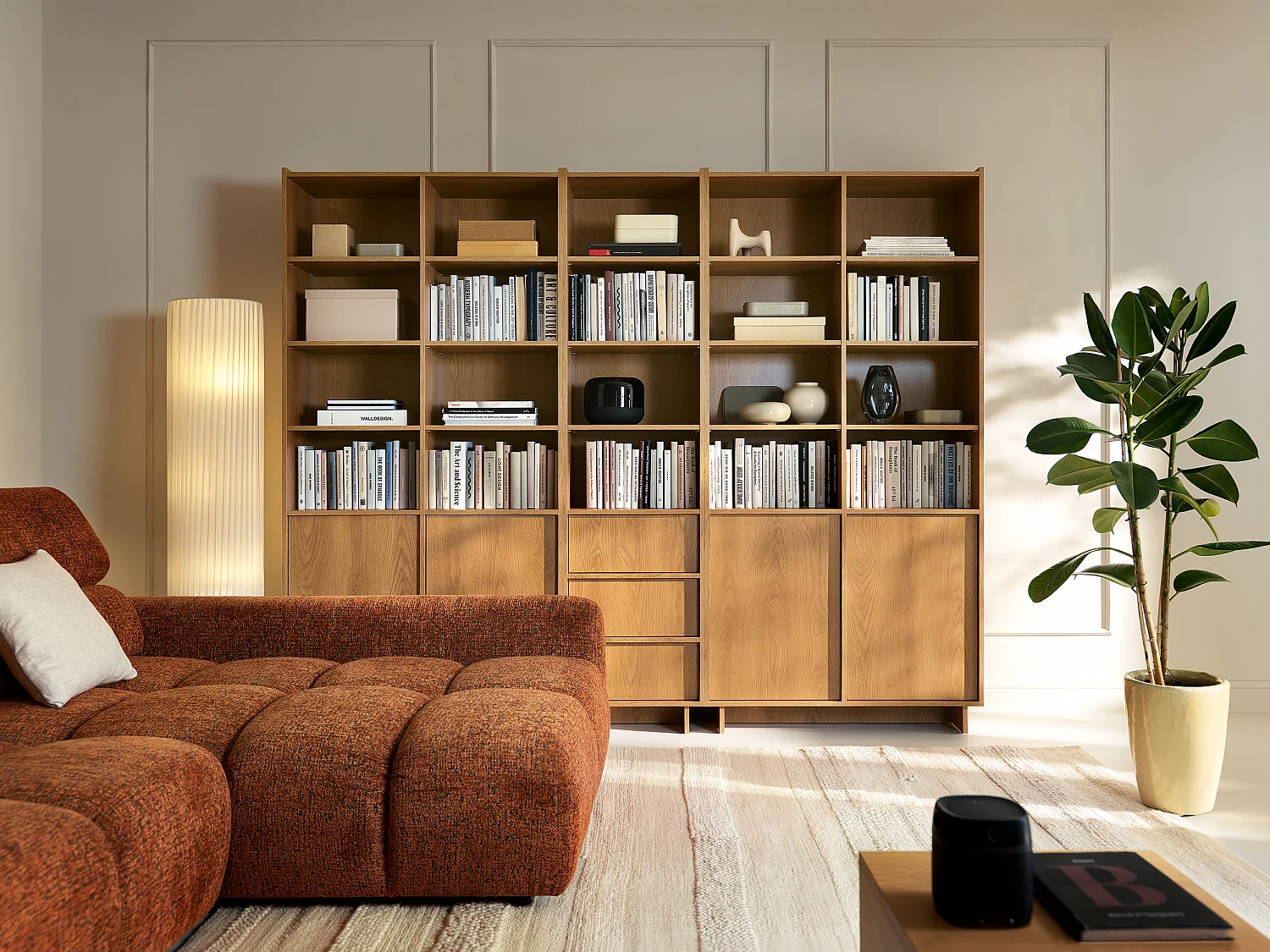 Bücherregal, karamellfarbene Eiche, 98 x 201 x 39 cm