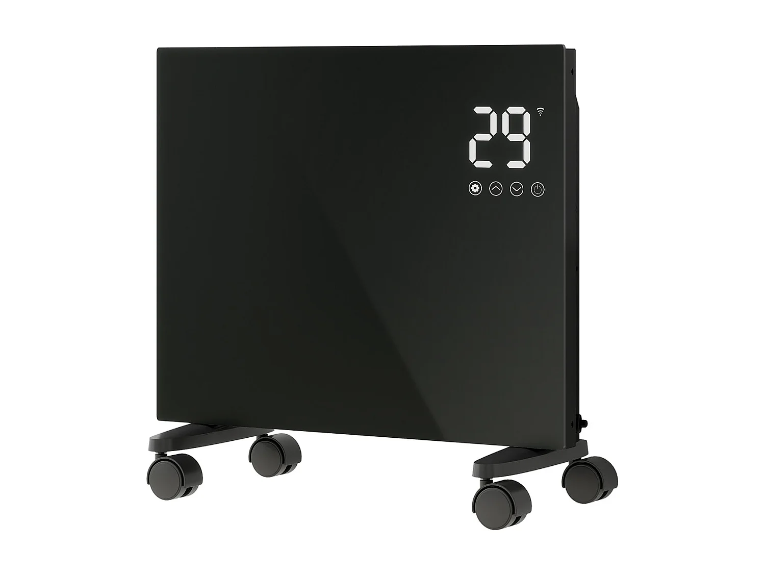 Chauffage électrique mural et mobile 1000W WiFi fin 70mm noir