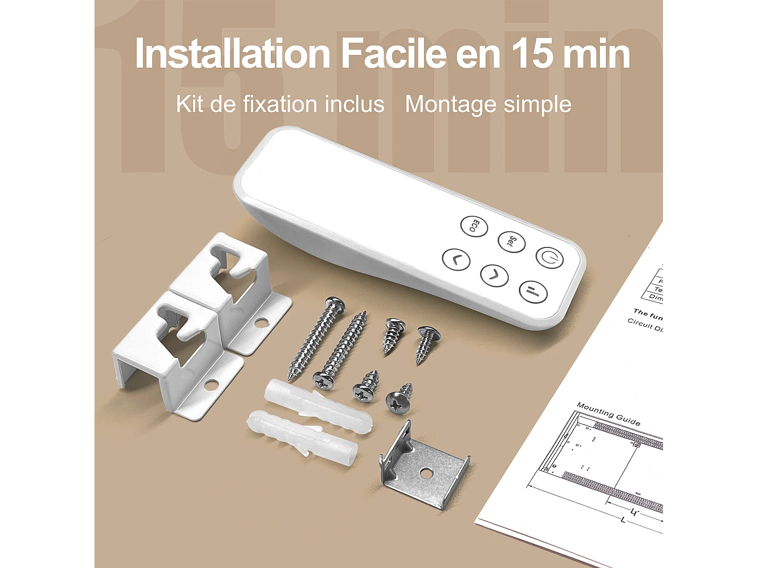 Chauffage électrique mural et mobile 1500W WiFi fin 70mm blanc