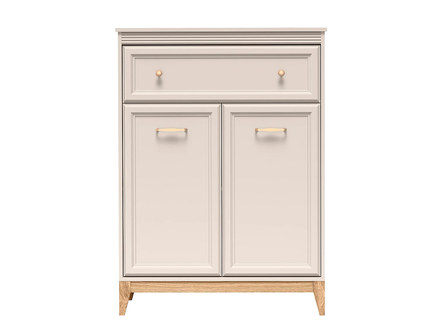AX LIVING Kommode Nymphen Cashmere schmal 1 Schublade 2 Türen MDF Eiche Beine