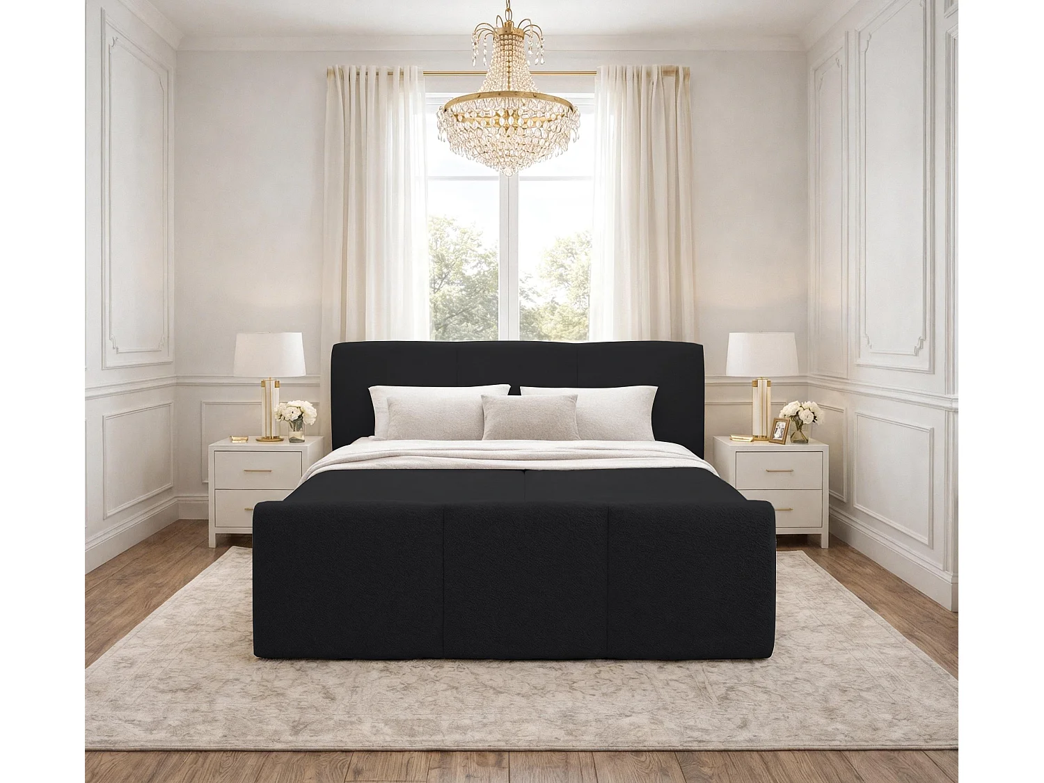 AX LIVING Boxspringbett Ankarra 160x200 cm Schwarz Bett mit Stauraum