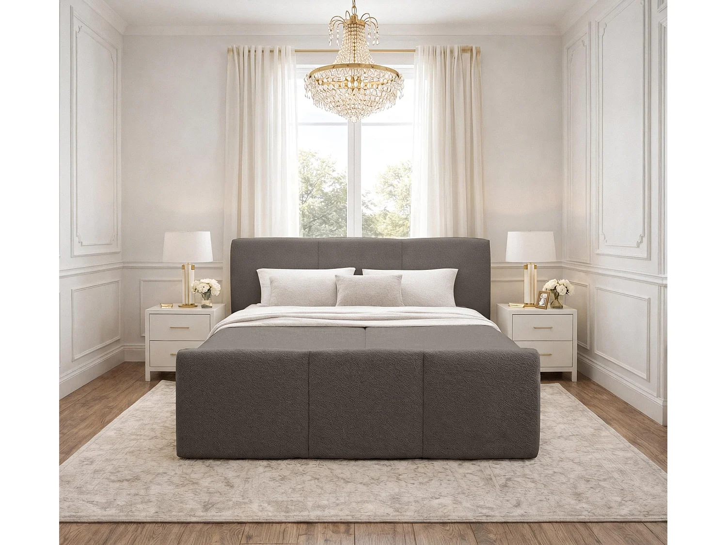AX LIVING Boxspringbett 180x200 Braun Ankarra Bett mit Stauraum
