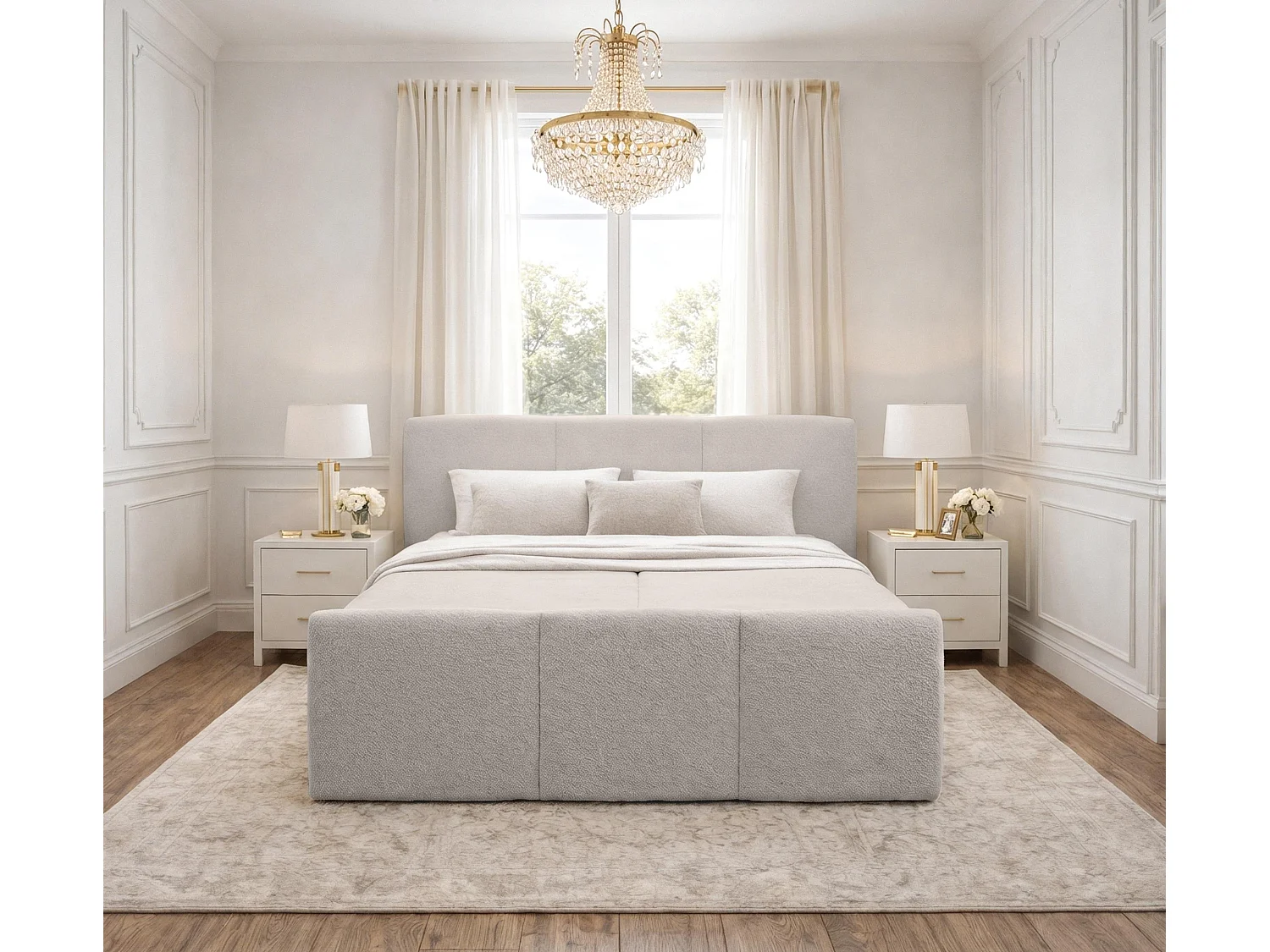 AX LIVING Boxspringbett in Beige Ankarra 140x200 cm Bett mit Stauraum