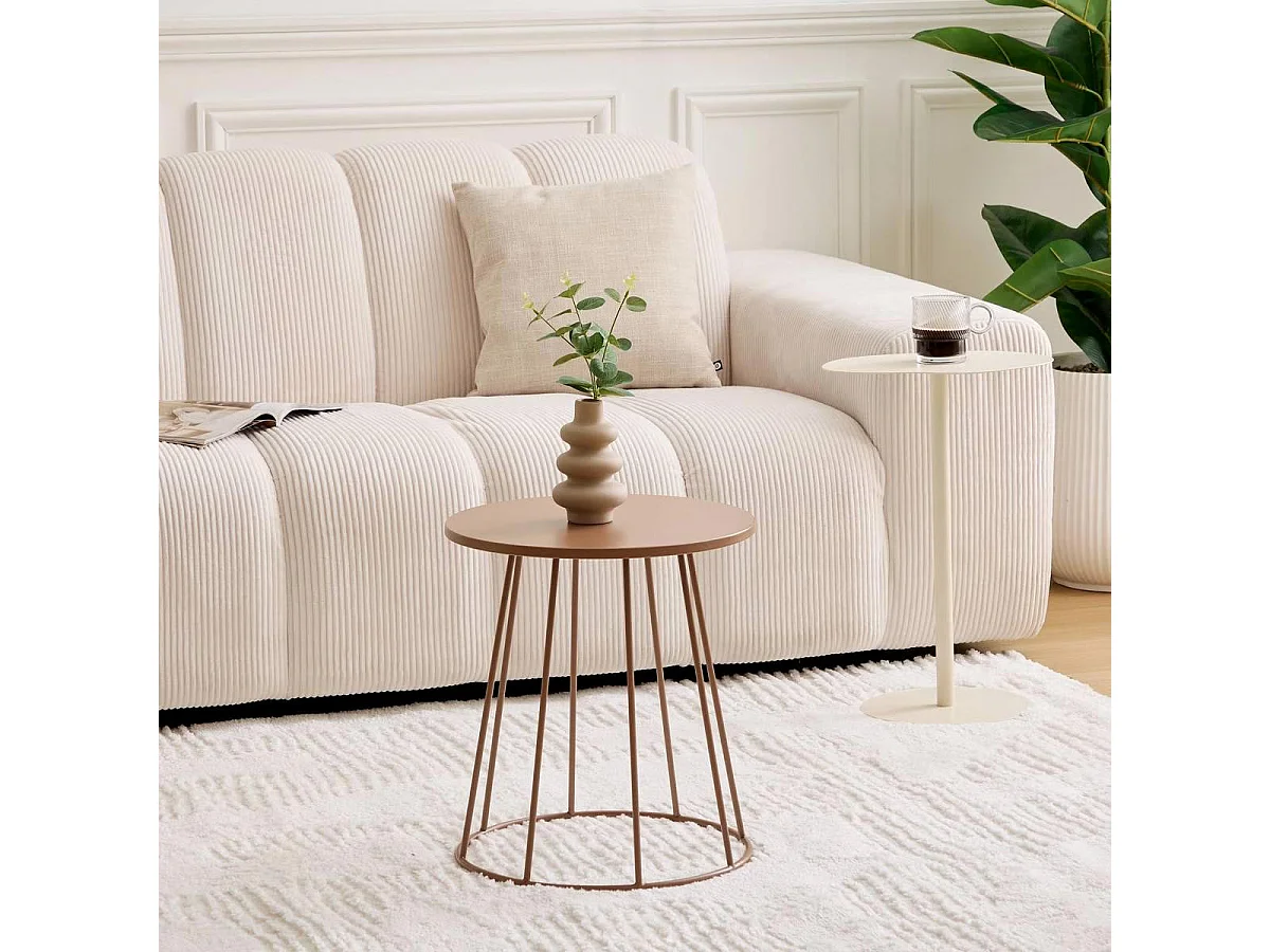 Table d'Appoint en Métal "Latte" 38cm Terracotta