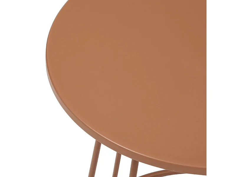 Table d'Appoint en Métal "Latte" 38cm Terracotta