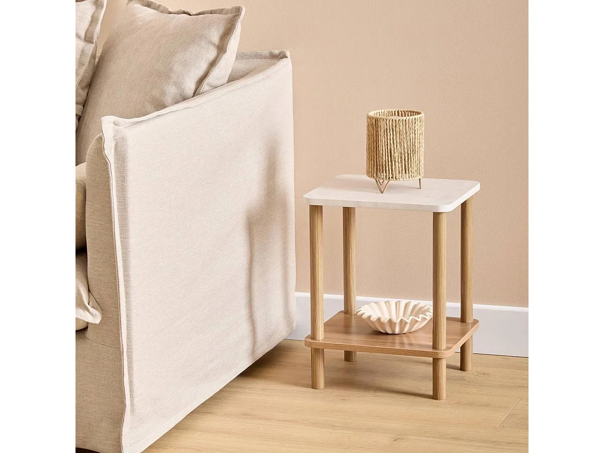Table d'Appoint Design "Côme" 44cm Marron