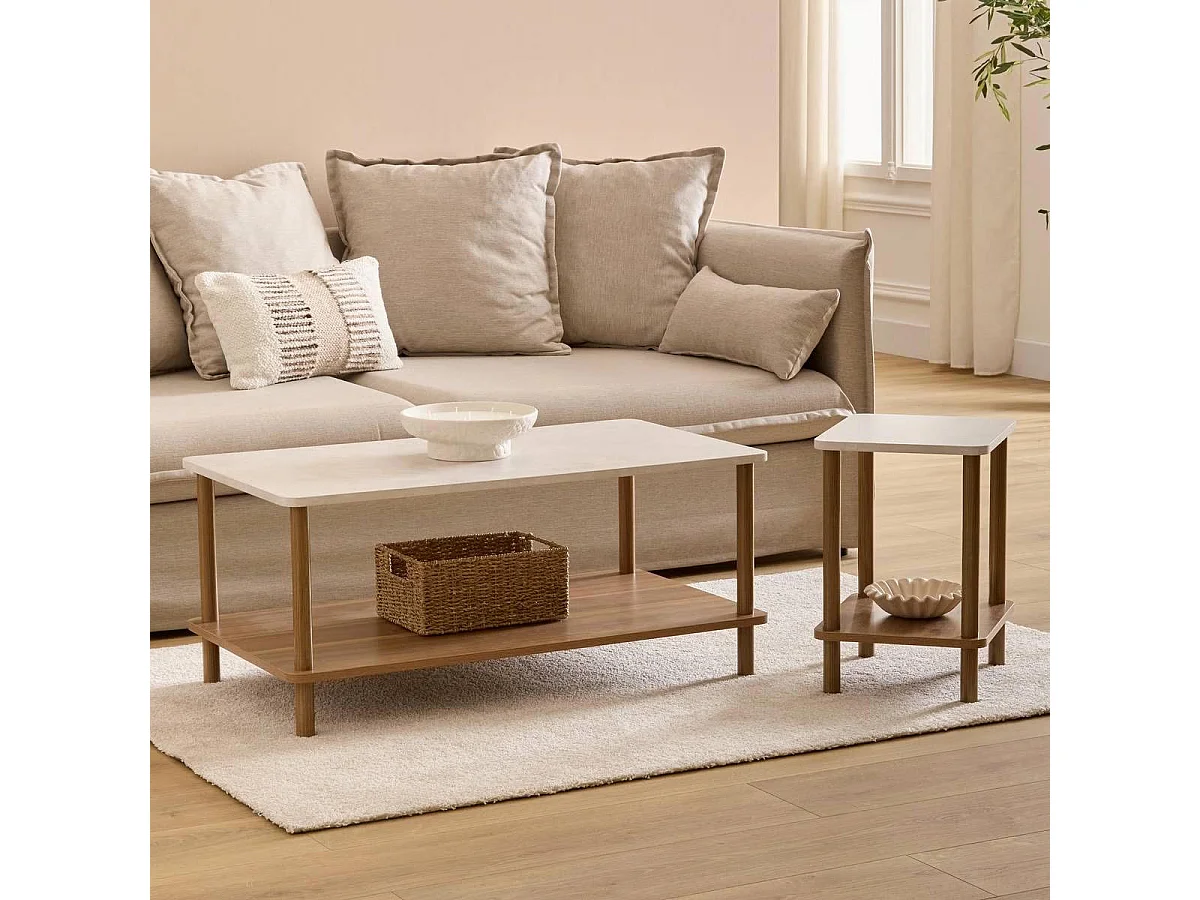Table d'Appoint Design "Côme" 44cm Marron