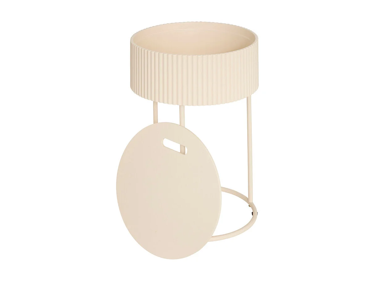 Table d'Appoint Avec Rangement "Juna" 48cm Beige
