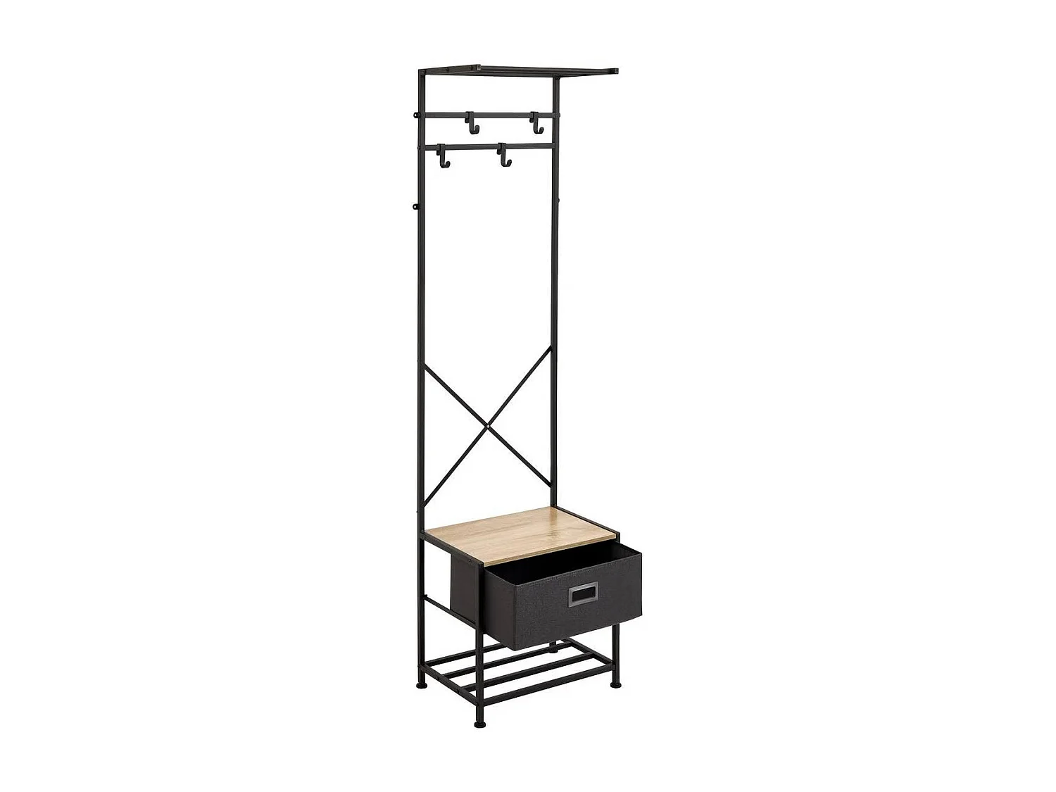 Vestiaire 4 Tiges "Tissa" 160cm Gris Foncé