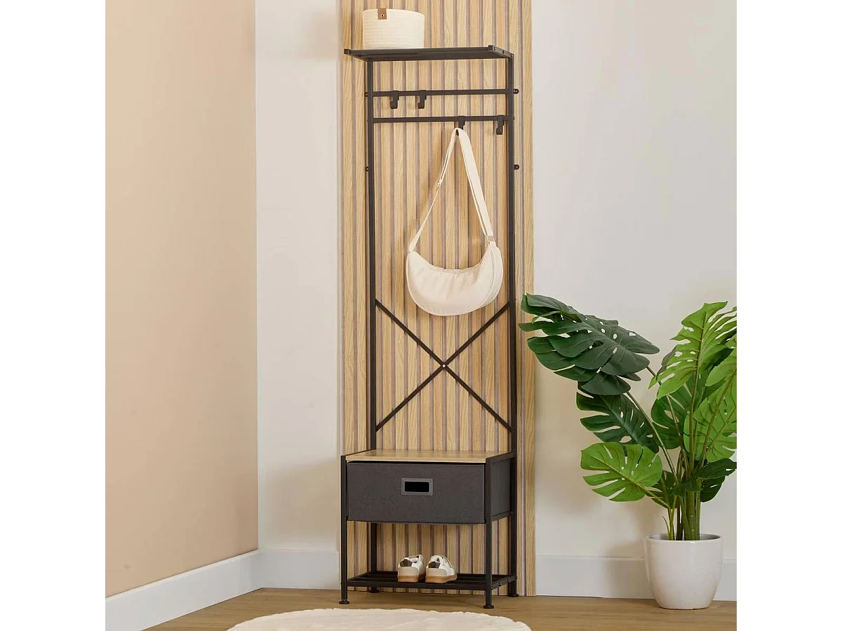 Vestiaire 4 Tiges "Tissa" 160cm Gris Foncé