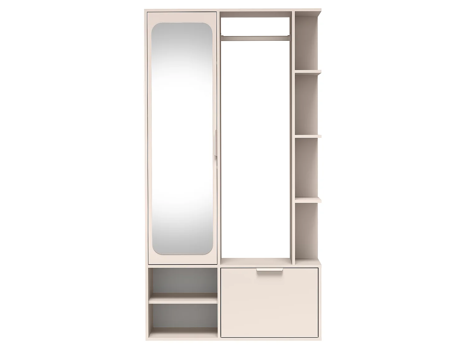 AX LIVING Garderobe Nemrut Beige mit Spiegel – Flurmöbel mit Stauraum
