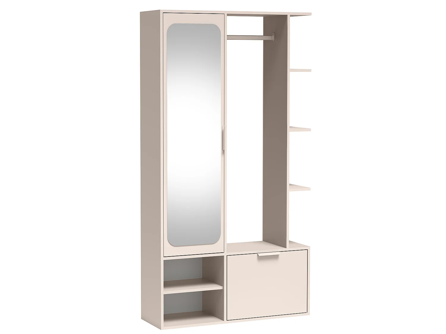 AX LIVING Garderobe Nemrut Beige mit Spiegel – Flurmöbel mit Stauraum