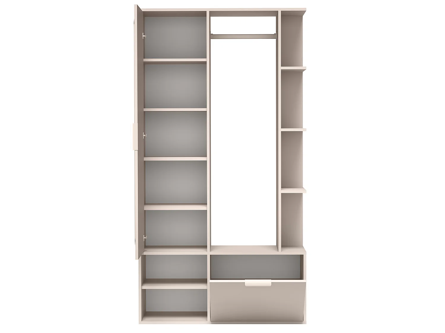 AX LIVING Garderobe Nemrut Beige mit Spiegel – Flurmöbel mit Stauraum