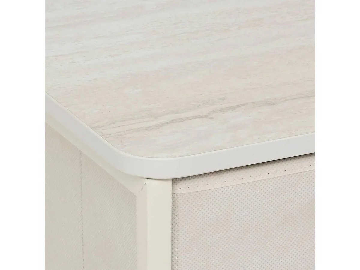 Table de Chevet 2 Tiroirs "Tissa" 51cm Beige