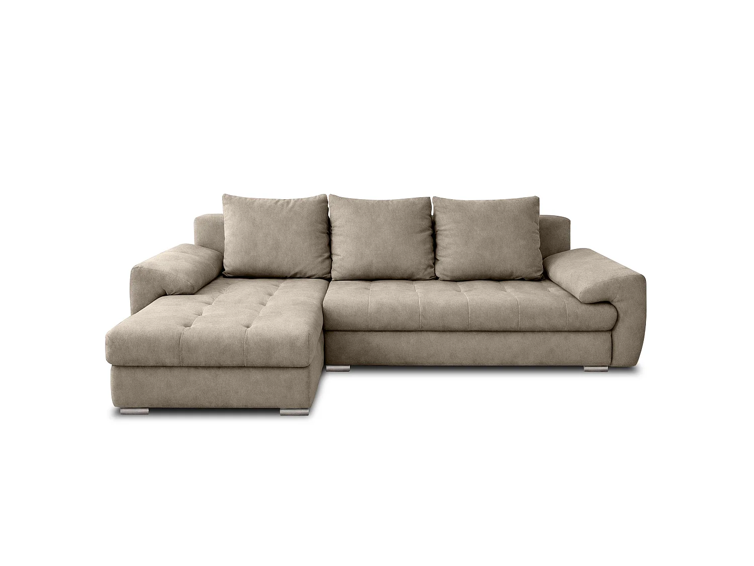 AX LIVING Manisa Wohnzimmer Couch L Form Hellbraune Sofa L