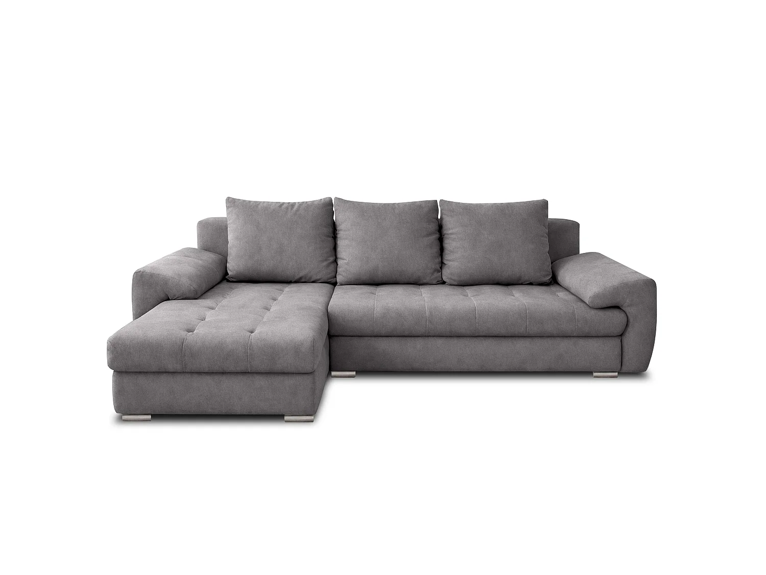 AX LIVING Manisa Wohnzimmer Couch L Form Schlafsofa Grau L