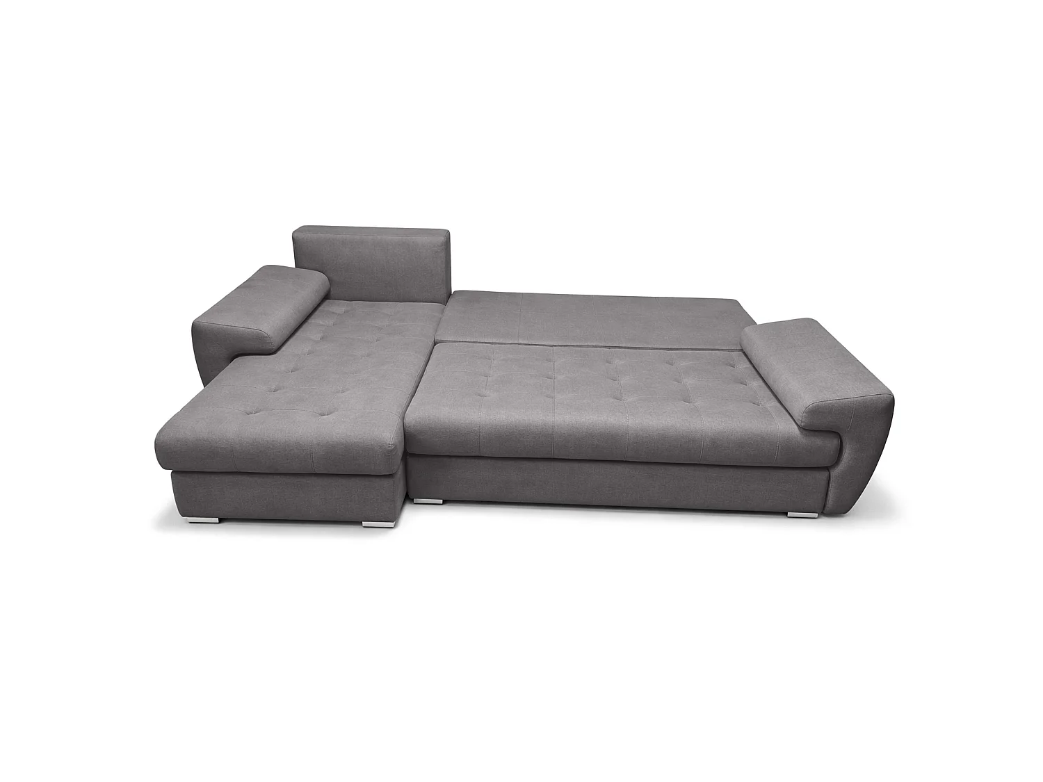 AX LIVING Manisa Wohnzimmer Couch L Form Schlafsofa Grau L