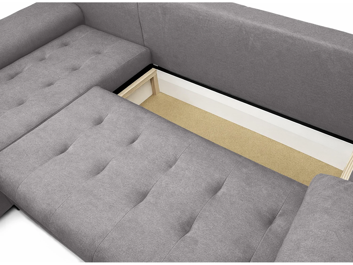 AX LIVING Manisa Wohnzimmer Couch L Form Schlafsofa Grau L