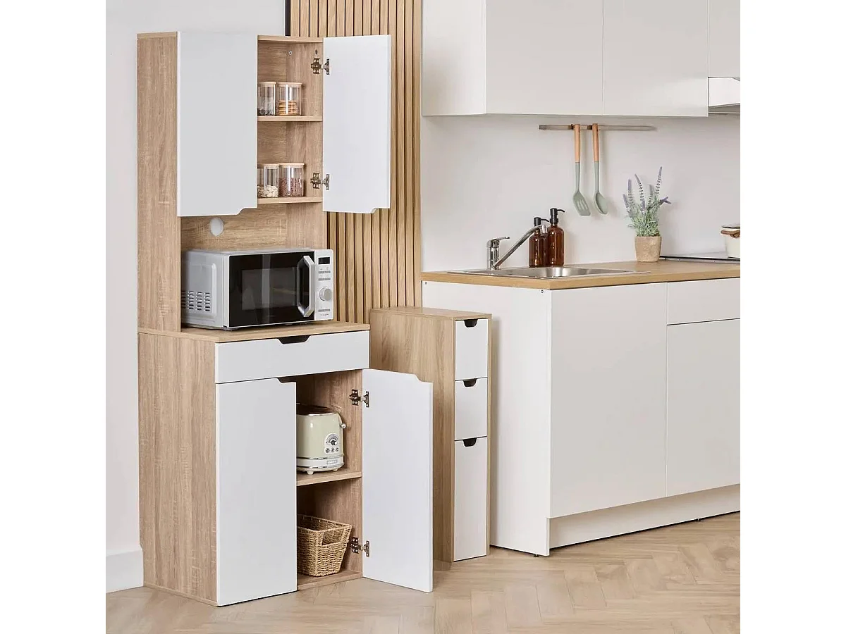 Buffet de Cuisine Haut "Eat Up" 170cm Blanc