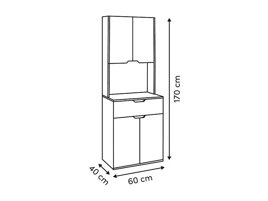 Buffet de Cuisine Haut "Eat Up" 170cm Blanc