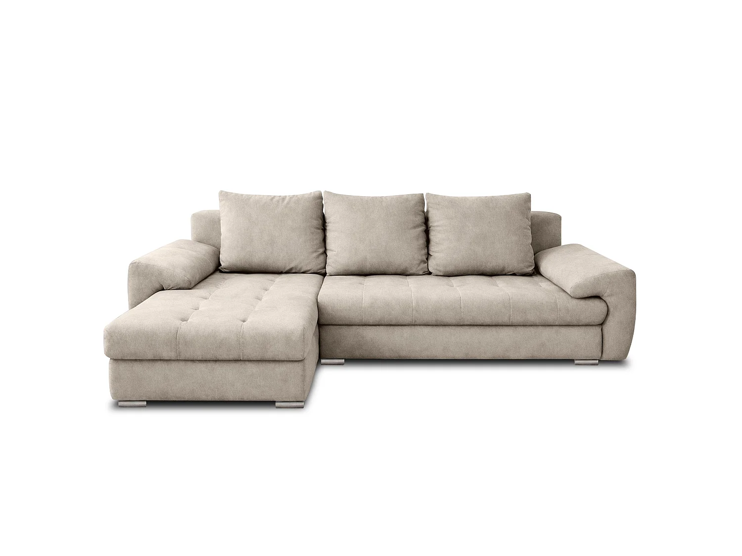 AX LIVING Manisa Wohnzimmer Couch L Form Beige mit Schlaffunktion L