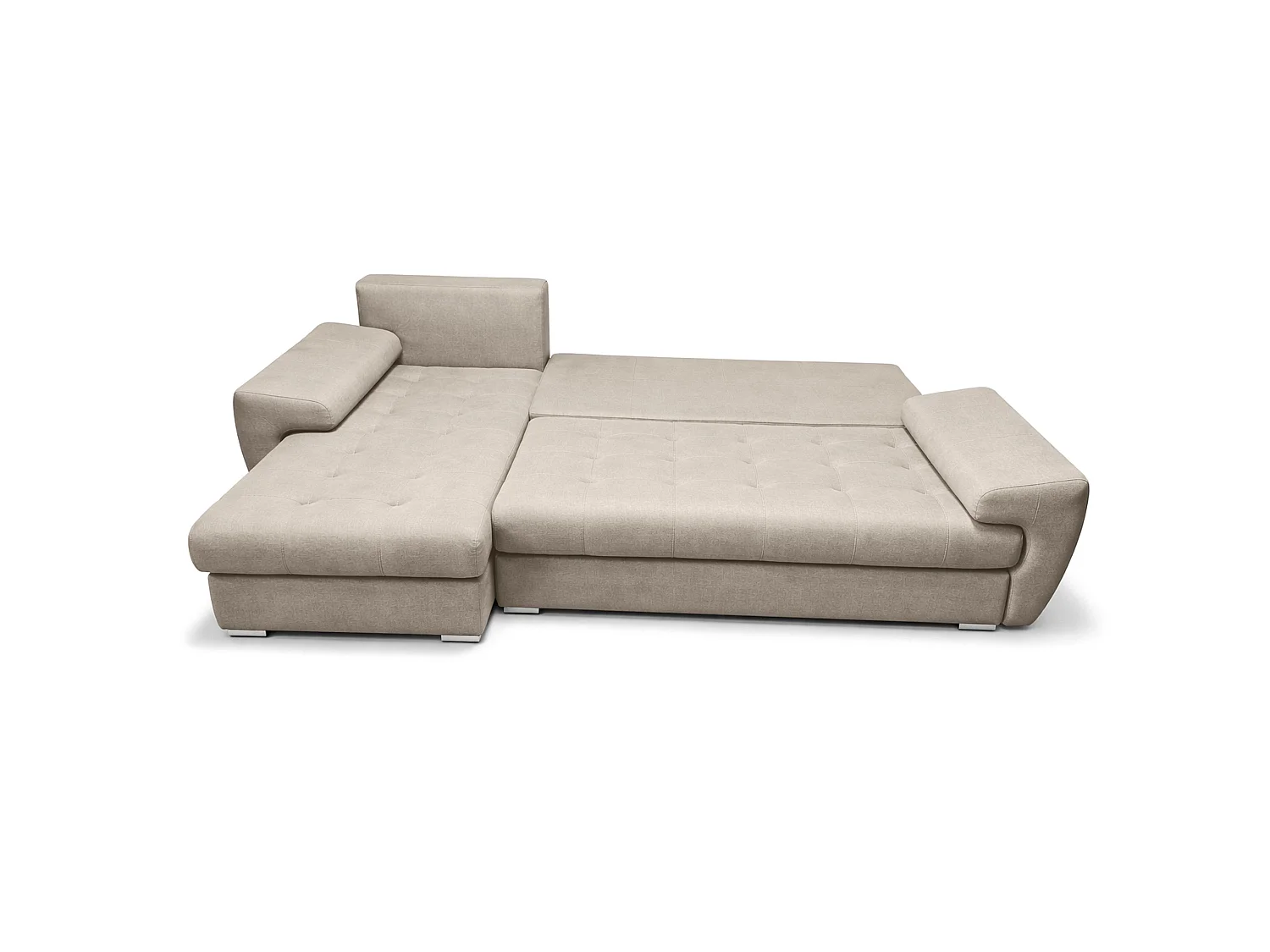 AX LIVING Manisa Wohnzimmer Couch L Form Beige mit Schlaffunktion L