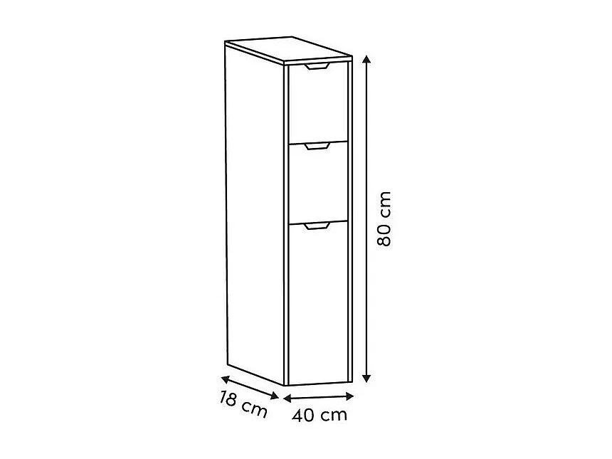Meuble de Rangement Cuisine "Eat Up" 80cm Marron