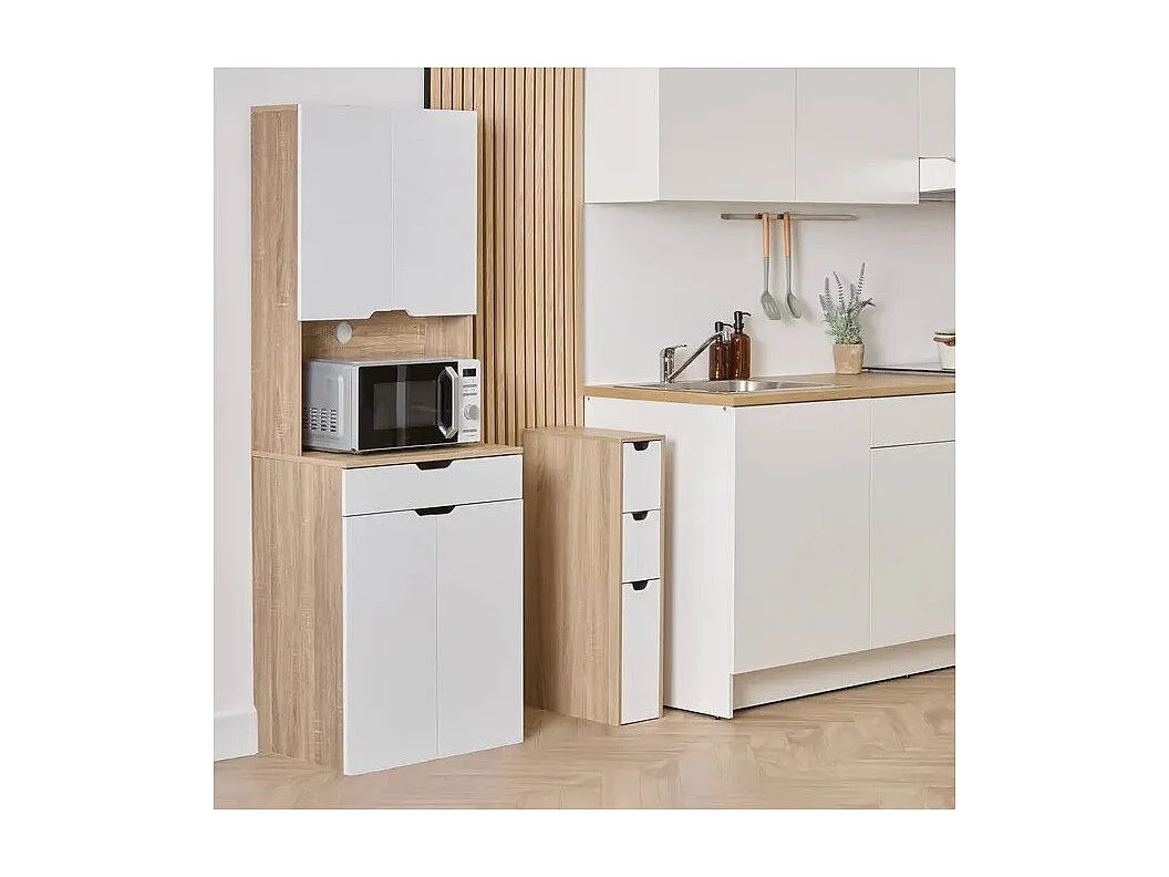 Meuble de Rangement Cuisine "Eat Up" 80cm Marron
