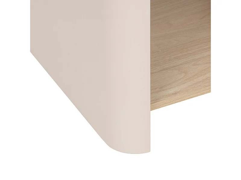 Table de Chevet 1 Tiroir "Roundy" 50cm Beige